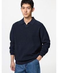 Uniqlo - Washable Milano Ribbed Skipper Polo Jumper - Lyst
