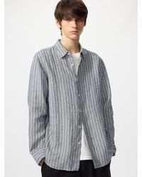 Uniqlo - 100% Premium Linen Shirt (Striped) - Lyst