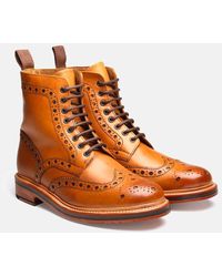 Grenson Fred Calf Brogue Boot (leather) - Brown