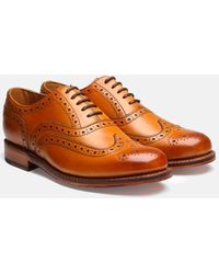 Grenson Stanley Calf Brogue Shoes - Brown