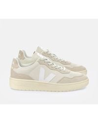 Veja - V-90 Leather Low-Top Sneakers - Lyst
