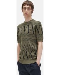 Fred Perry - Argyle Panel Knitted T-shirt - Lyst