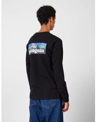 Patagonia - Ms L S P 6 Logo Responsibili Tee Black - Lyst