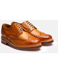Grenson Archie Big Punch Brogue Shoes - Brown