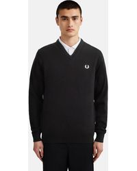 Fred Perry Wool Jumper in Light Purple 