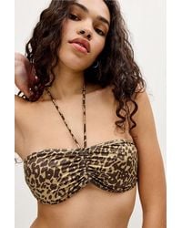 Out From Under - Leopard Reversible Bandeau Bikini Top - Lyst