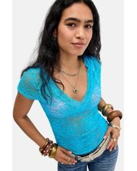 Motel - Iris Lace V-neck Top - Lyst