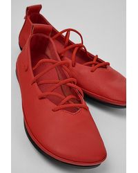 Camper - Right Nina Leather Lace-Up Ballerina Flat - Lyst