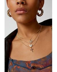 Urban Outfitters - Cross My Heart Delicate Layered Chain Necklace - Lyst
