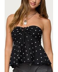 Edikted - Izzey Polka Dot Strapless Babydoll Top - Lyst
