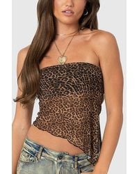 Edikted - Printed Sheer Mesh Tube Top - Lyst