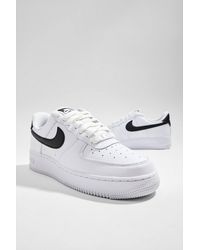 Nike - White & Black Air Force 1 Trainers - Lyst