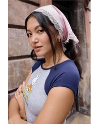 Urban Outfitters - Uo Triangle Lace Trim Satin Scarf - Lyst