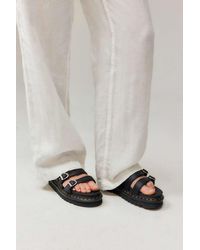Dr. Martens - Black Hydro Leather Blaire Slide Sandals - Lyst