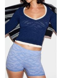 Out From Under - Textured Lace Trim Shorts Xs At Urban Outfitters - Lyst