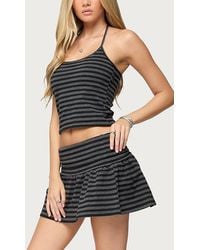 Edikted - Moria Striped Fold Over Mini Skirt - Lyst