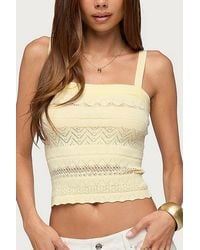 Edikted - Naia Pointelle Knit Tank Top - Lyst