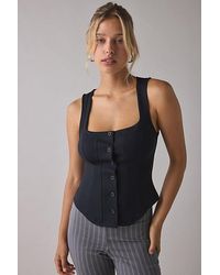 Urban Outfitters - Uo Scarlet Tailored Ponte Button Front Tailored Vest Top Jacket - Lyst