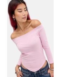 Urban Outfitters - Uo Off-shoulder 3/4 Sleeve Basic Tee - Lyst