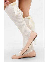 Out From Under - Knee High Satin Bow Socks - Lyst