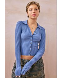 Urban Outfitters - Uo Ribbed Polo Cardigan - Lyst