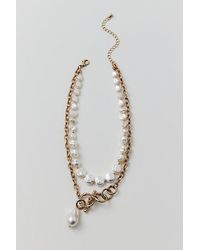 Urban Outfitters - Chain & Pearl Toggle Layered Necklace - Lyst