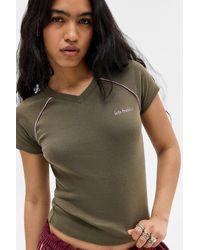 iets frans... - High V-neck Baby Tee - Lyst