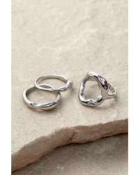 Silence + Noise - Silence + Noise Molten Oval Ring 3-pack - Lyst