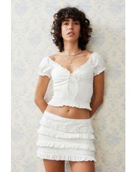 Urban Outfitters - Uo Kira Broderie Mini Skirt - Lyst