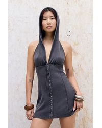 Silence + Noise - Silence + Noise Suzi Hooded Halter Mini Dress - Lyst