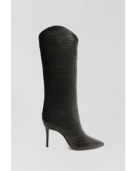 SCHUTZ SHOES - Maryana Leather Knee-High Croc Boot - Lyst
