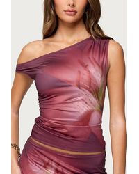 Edikted - Tiger Flower Off Shoulder Top - Lyst