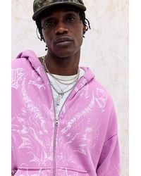 Urban Outfitters - Uo Pink Dragon Zip-through Hoodie - Lyst