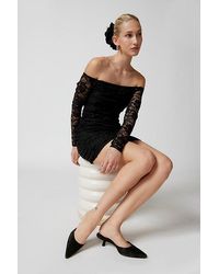 Urban Renewal - Parties Remnants Off-The-Shoulder Ruched Lace Mini Dress - Lyst