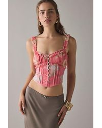 Kimchi Blue - Claudia Ruffle-Trim Cropped Corset Top - Lyst