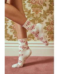 Out From Under - Sketched Heart Socks - Lyst