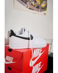 Nike - White & Black Air Force 1 Trainers - Lyst
