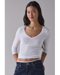 BDG - Vee Neck 3/4 Sleeve Spill The Tee - Lyst