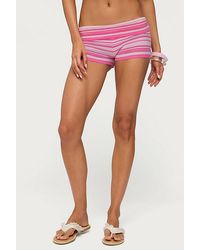 Edikted - Eisley Striped Foldover Shorts - Lyst