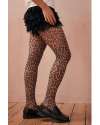 Out From Under - Leopard Print Tights S/m At Urban Outfitters - Lyst