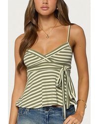 Edikted - Kova Striped V Neck Babydoll Top - Lyst