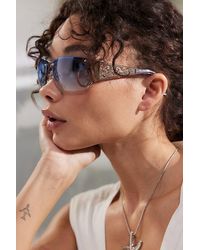 Urban Outfitters - Holly Metal Shield Sunglasses - Lyst