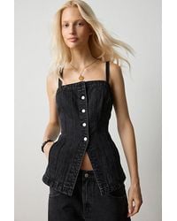 Levi's - Tailored Bustier Denim Vest Top Jacket - Lyst