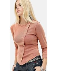BDG - Bella Asymmetric 3/4 Sleeve Cardigan - Lyst