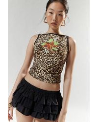 Silence + Noise - Leopard Print Boatneck Cami - Lyst