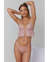 Out From Under - Butterfly Kisses Lace Thong - Lyst