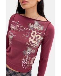 Urban Outfitters - Uo Archive 92 Slash Neck Long Sleeve Tee - Lyst