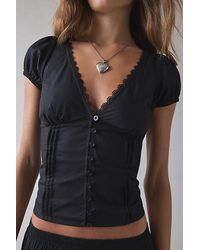 Motel - Ilias Lace-Trim Corset Top - Lyst