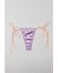 Out From Under - Sweet Nothings Satin Bow Thong - Lyst