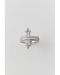 Urban Outfitters - Iced Cross Ring - Lyst